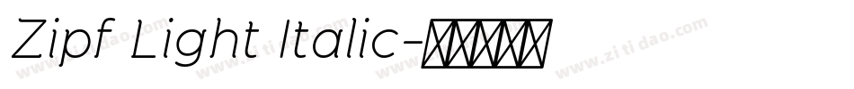Zipf Light Italic字体转换